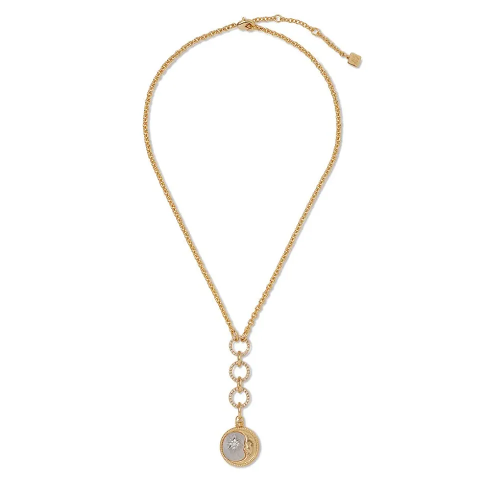 Spanish Day and Night Reversible Lariat Pendant Necklace