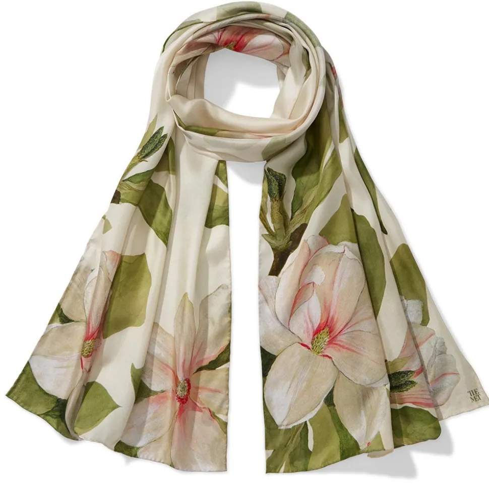 Studies of Magnolias Oblong Silk Scarf