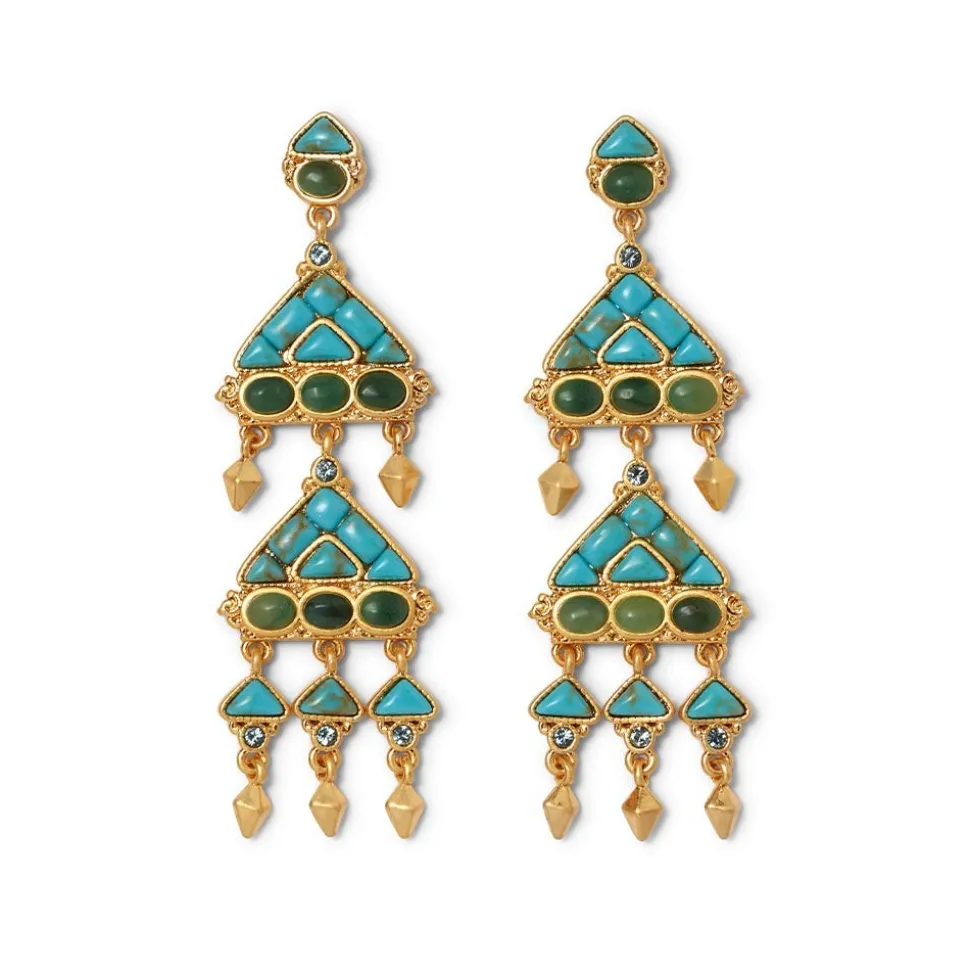 Tibetan Mandala Fringe Drop Earrings
