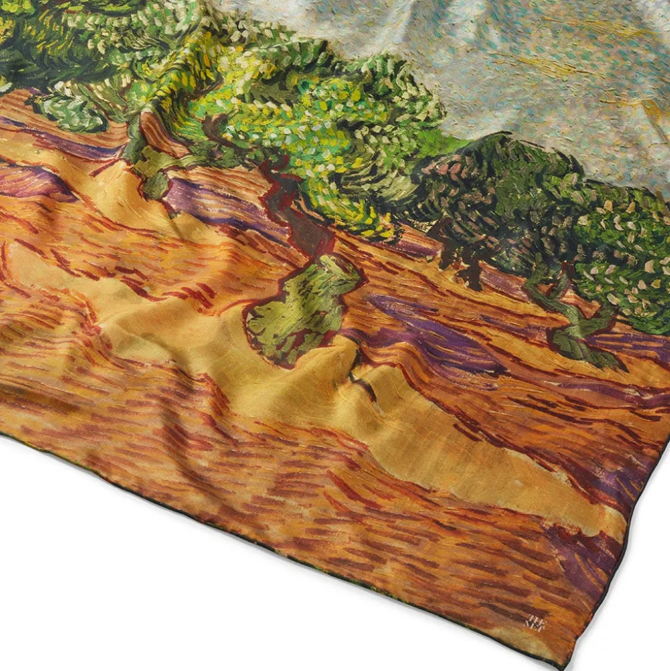 Van Gogh Stylized Nature Double-Sided Square Silk Scarf