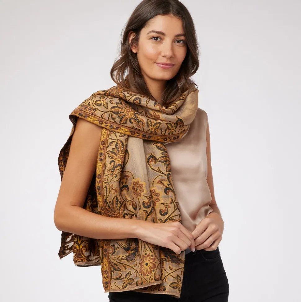 Victorian Foliate Jacquard Shawl