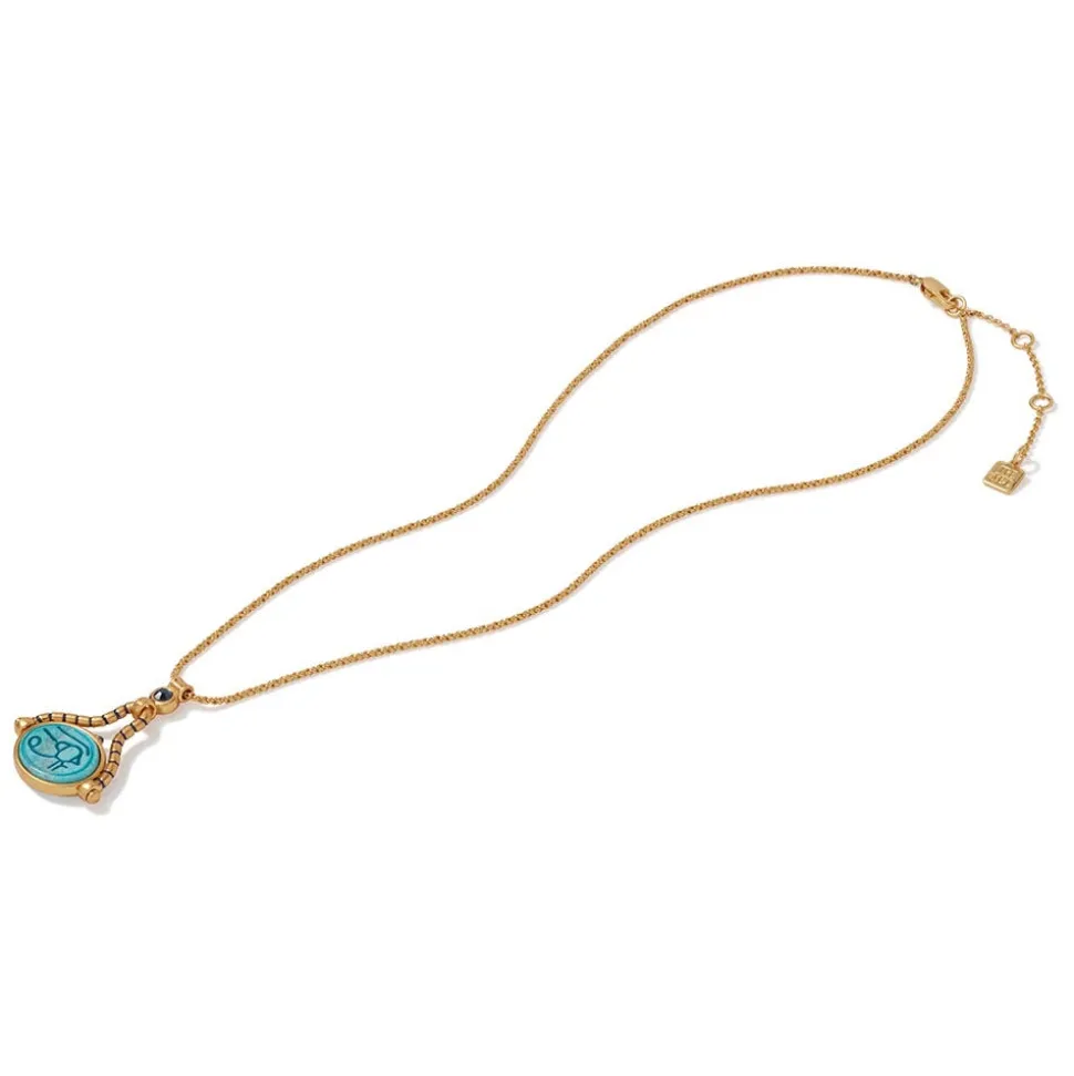 Wedjat Eye Scarab Spinning Pendant Necklace