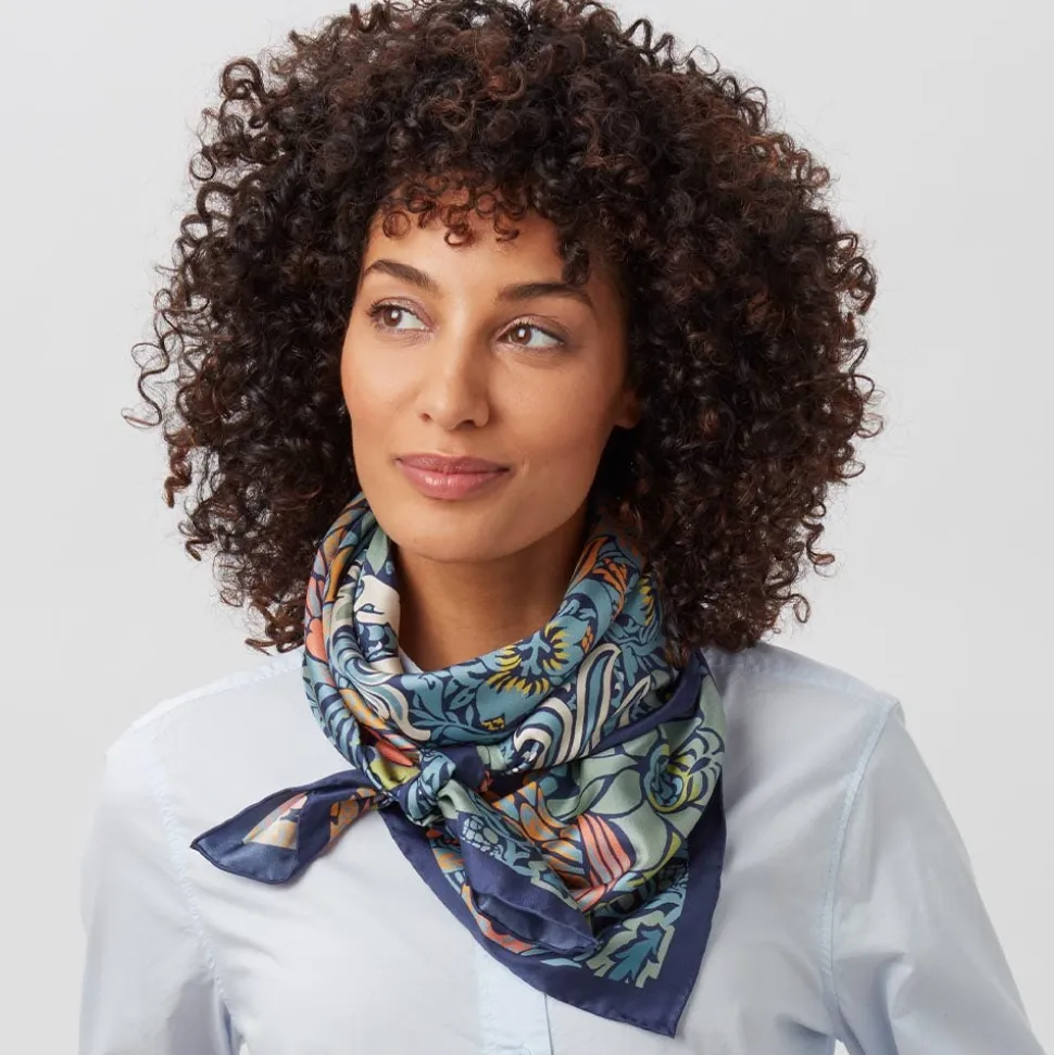 William Morris Peacock and Dragon Square Silk Scarf