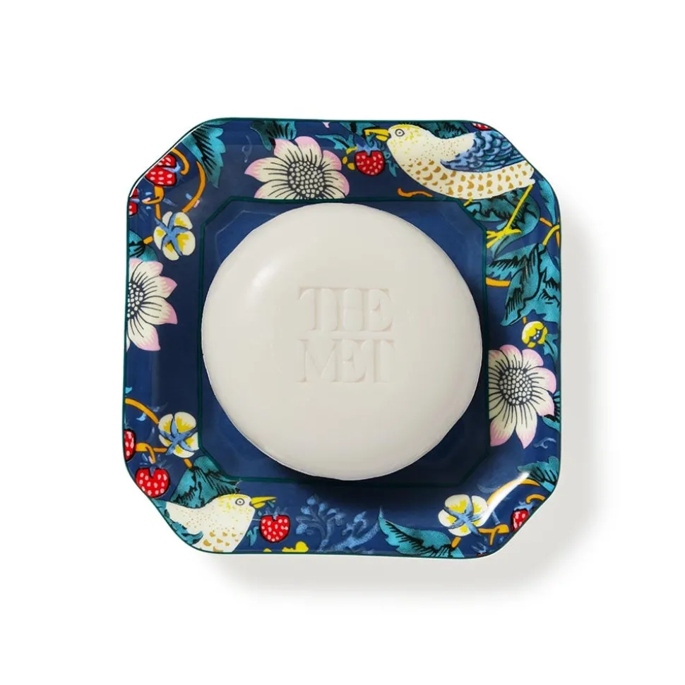 William Morris Strawberry Thief Scented Soap and Porcelain Dish Gift Set