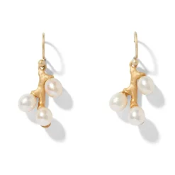 Willow Catkins Pearl Bib Necklace and Drop Earrings Set