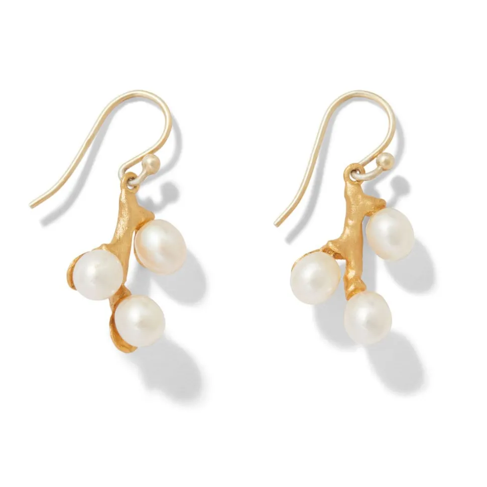 Willow Catkins Pearl Bib Necklace and Drop Earrings Set