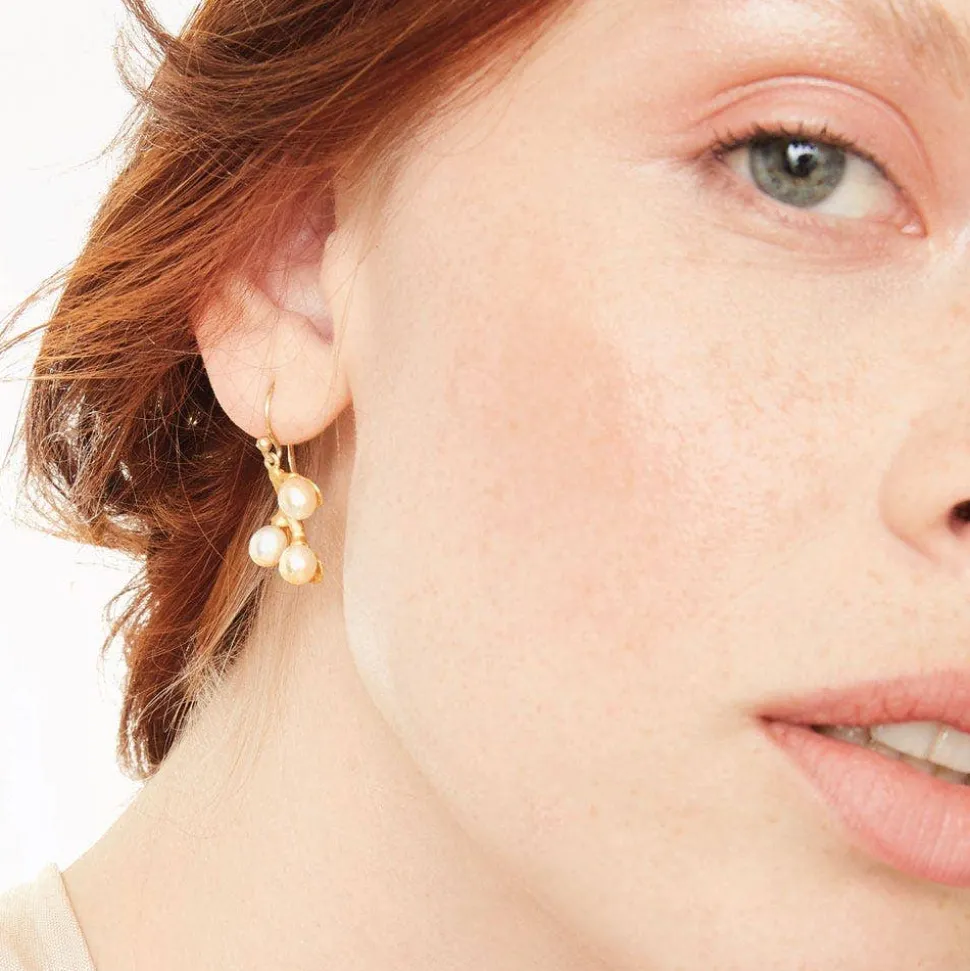 Willow Catkins Pearl Bib Necklace and Drop Earrings Set