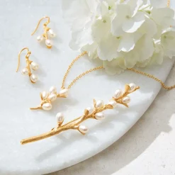 Willow Catkins Pearl Drop Earrings